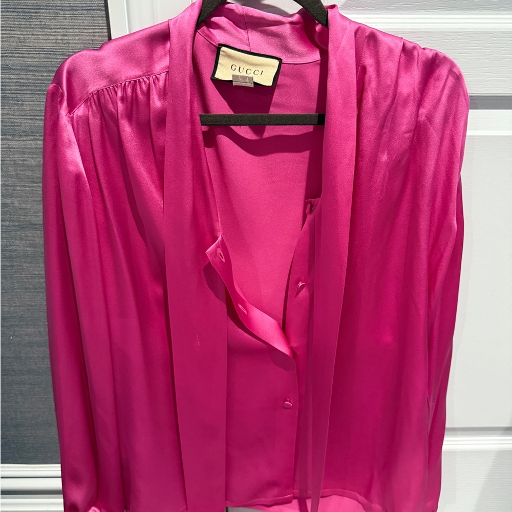 Gucci Pink Silk Blouse